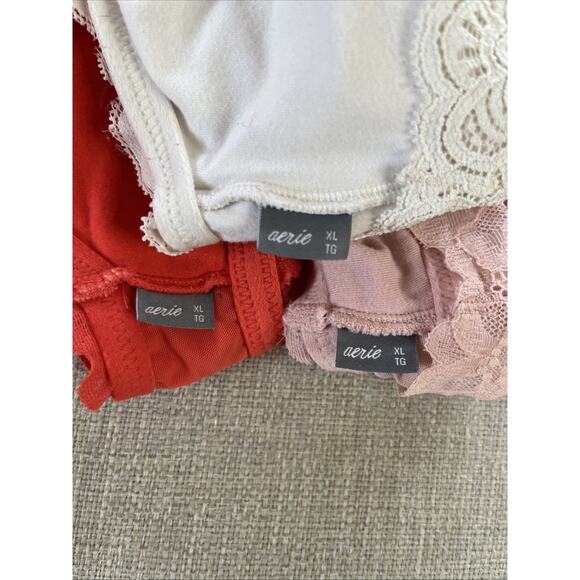 Aerie XL Lace Bralette Floral Wireless Lot Of 3 Adjustable Straps Comfort Pink - Picture 10 of 10